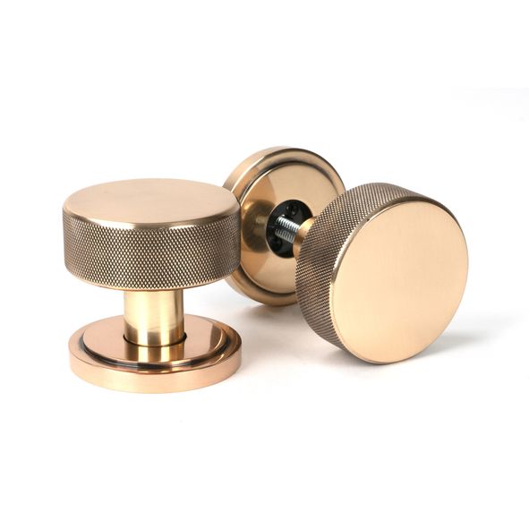 46791  63mm  Polished Bronze  From The Anvil Brompton Mortice Knobs On Art Deco Roses