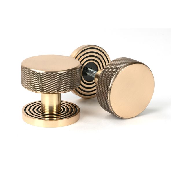 46792  63mm  Polished Bronze  From The Anvil Brompton Mortice Knobs On Beehive Roses
