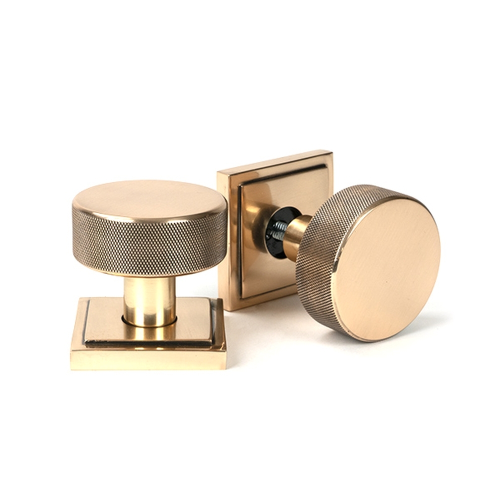 46793 • 63mm • Polished Bronze • From The Anvil Brompton Mortice Knobs On Square Roses