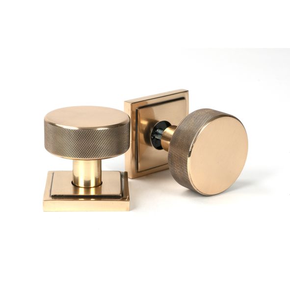 46793  63mm  Polished Bronze  From The Anvil Brompton Mortice Knobs On Square Roses