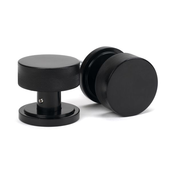 46795  63mm  Black  From The Anvil Brompton Mortice Knobs On Art Deco Roses