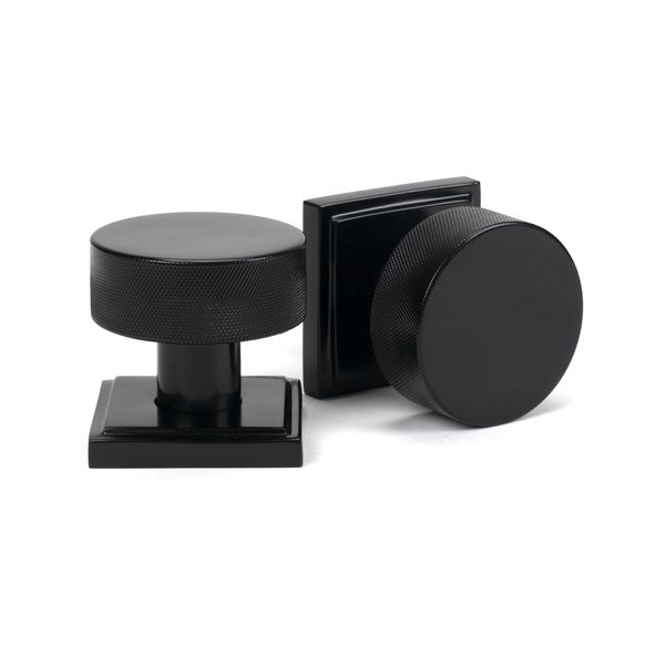 46797  63mm  Black  From The Anvil Brompton Mortice Knobs On Square Roses