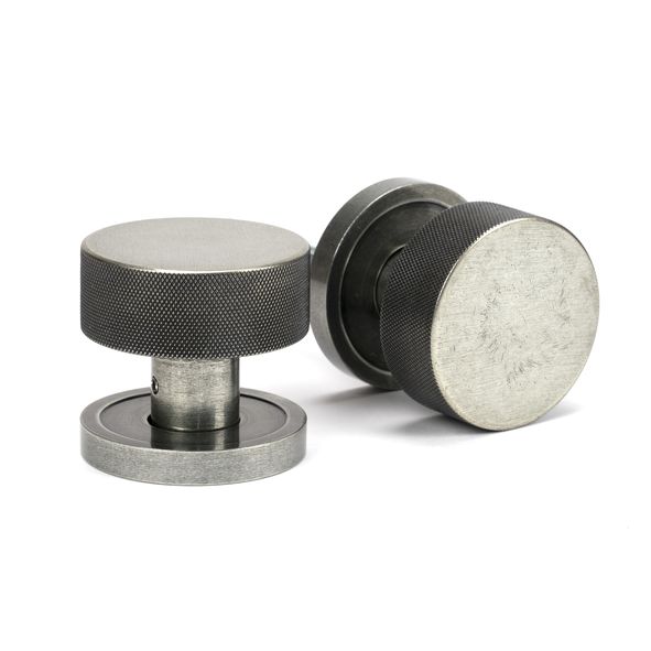 46802 • 63mm • Pewter Patina • From The Anvil Brompton Mortice Knobs On Plain Roses