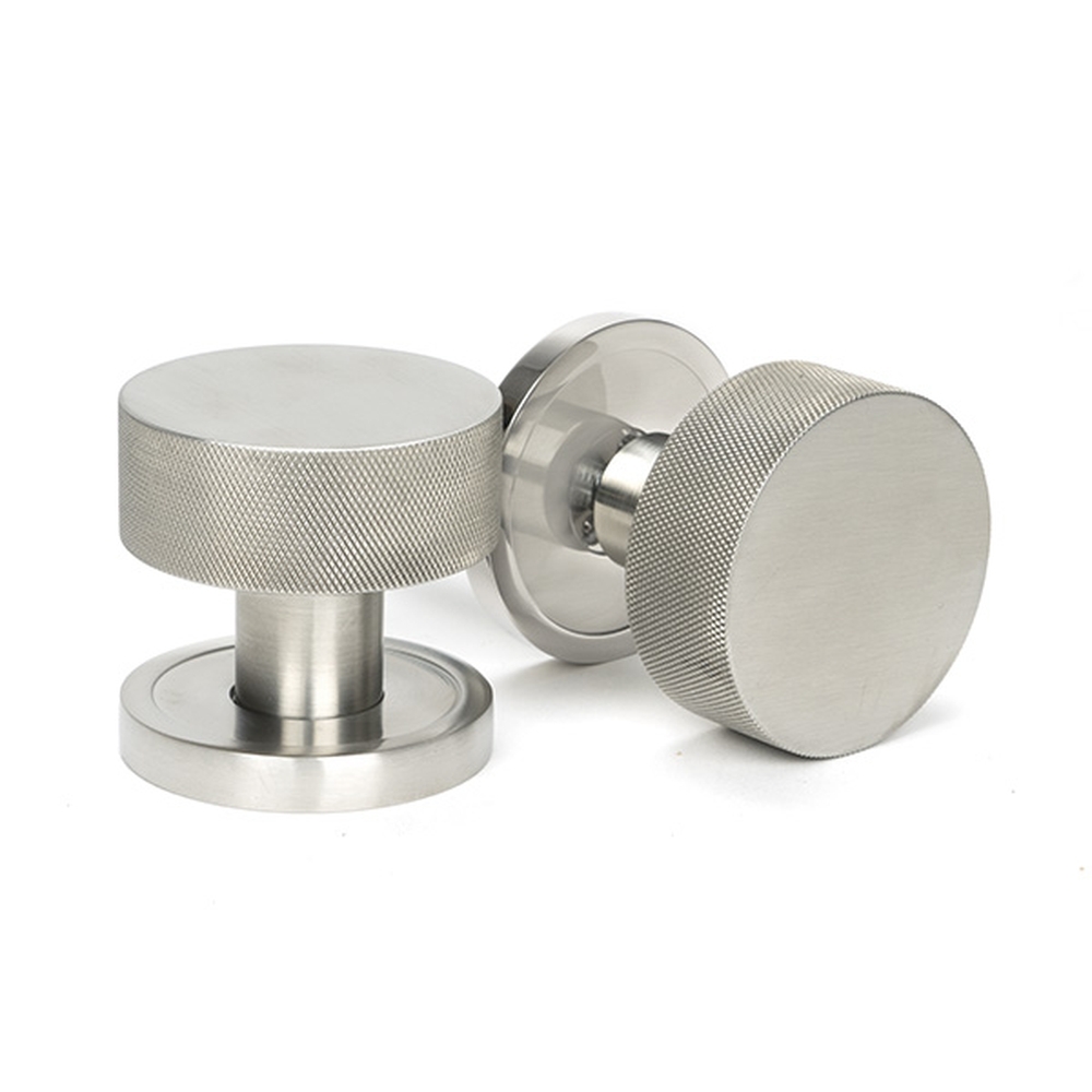 46810 • 63mm • Satin Stainless [316] • From The Anvil Brompton Mortice Knob On Plain Roses