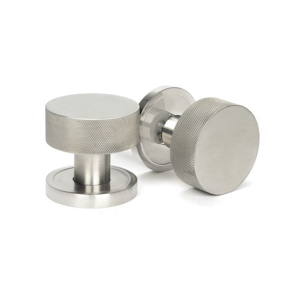 46810  63mm  Satin Marine SS [316]  From The Anvil Brompton Mortice Knob On Plain Roses