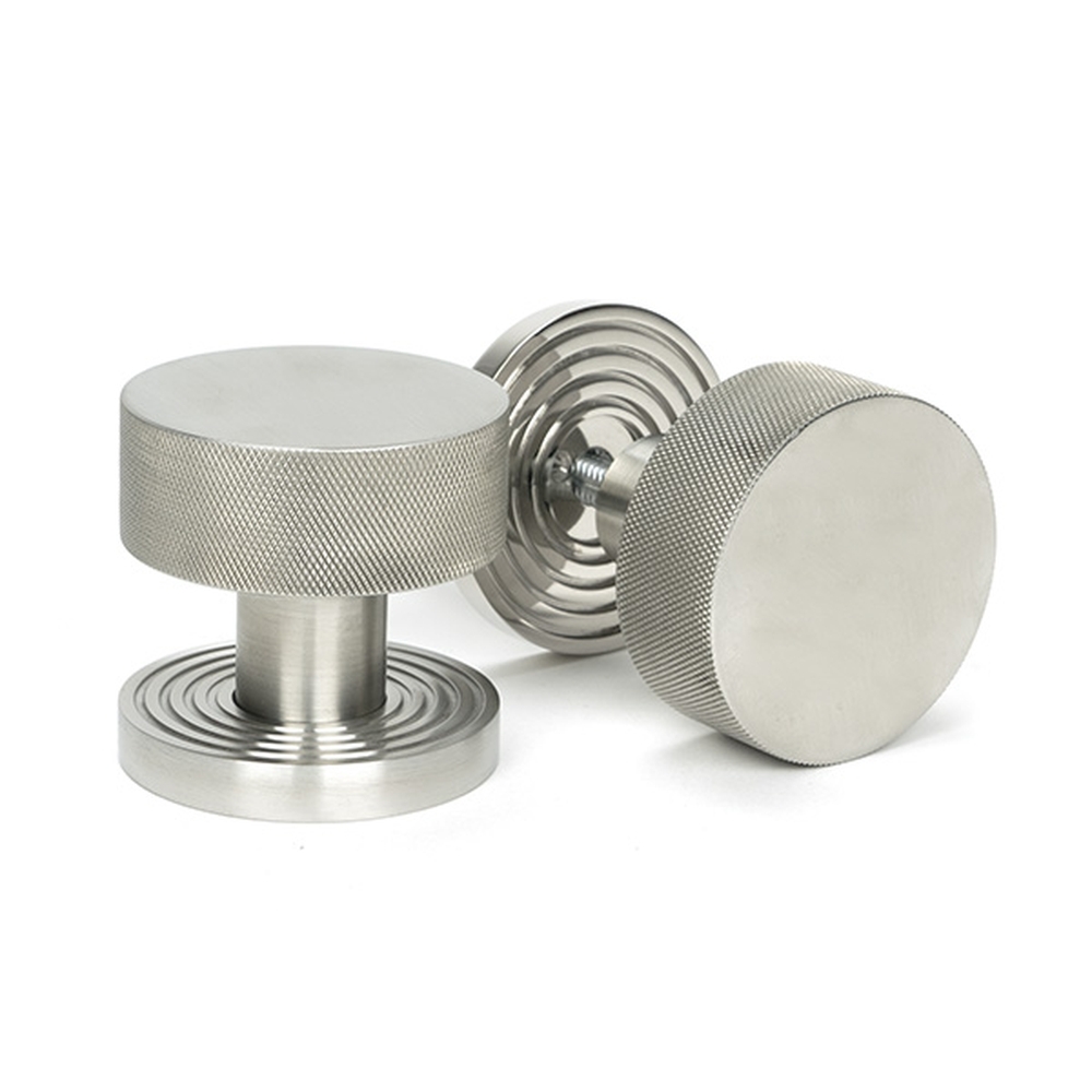 46812 • 63mm • Satin Stainless [316] • From The Anvil Brompton Mortice Knob On Beehive Roses