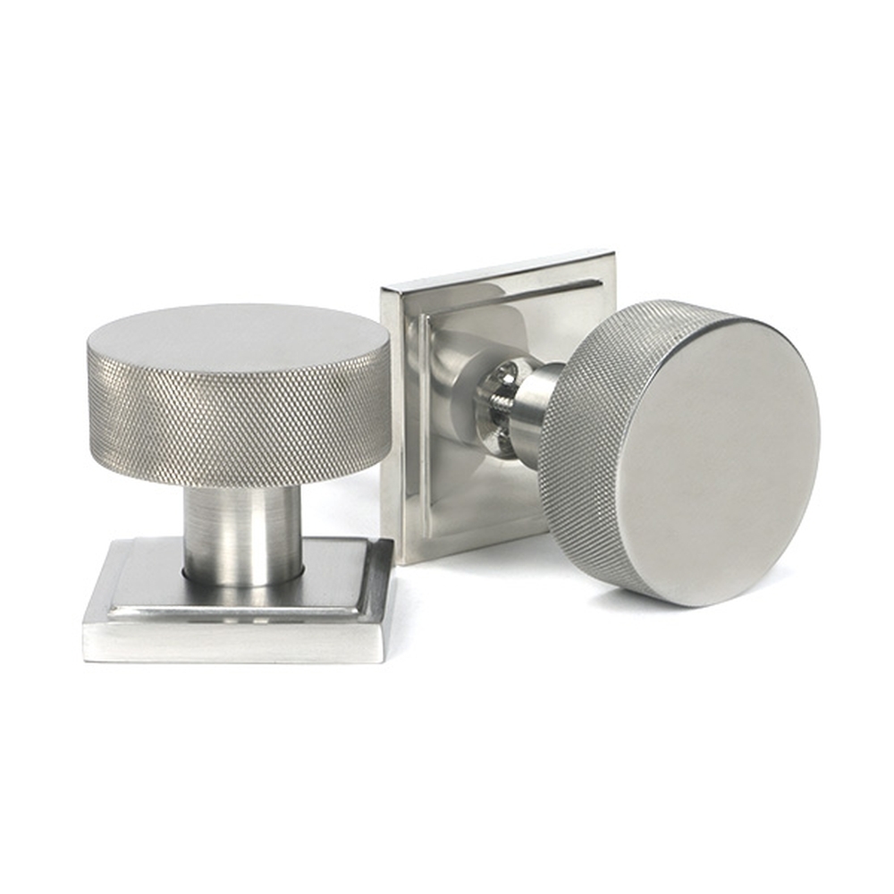 46813 • 63mm • Satin Stainless [316] • From The Anvil Brompton Mortice Knob On Square Roses