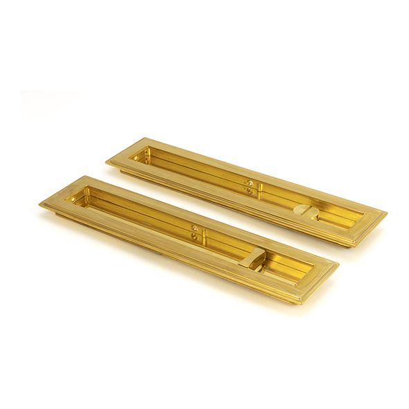 47162  250mm  Polished Brass  From The Anvil Art Deco Rectangular Pull - Privacy Set