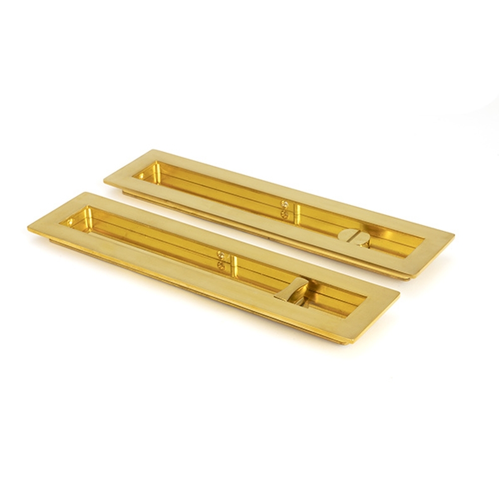 47164  250mm  Polished Brass  From The Anvil Plain Rectangular Pull - Privacy Set