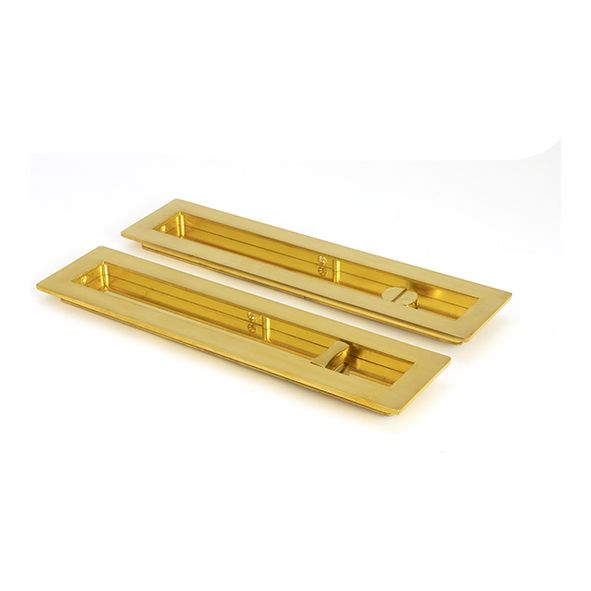 47164  250mm  Polished Brass  From The Anvil Plain Rectangular Pull - Privacy Set