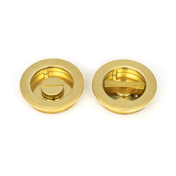 47171 • 60mm • Polished Brass • From The Anvil Plain Round Pull - Privacy Set