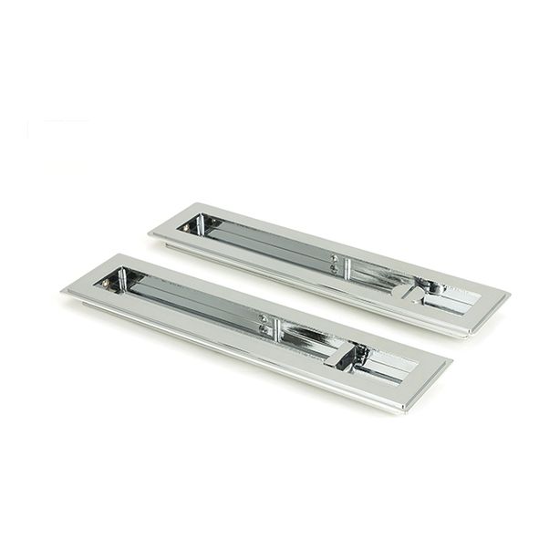 47180  250mm  Polished Chrome  From The Anvil Art Deco Rectangular Pull -Privacy Set