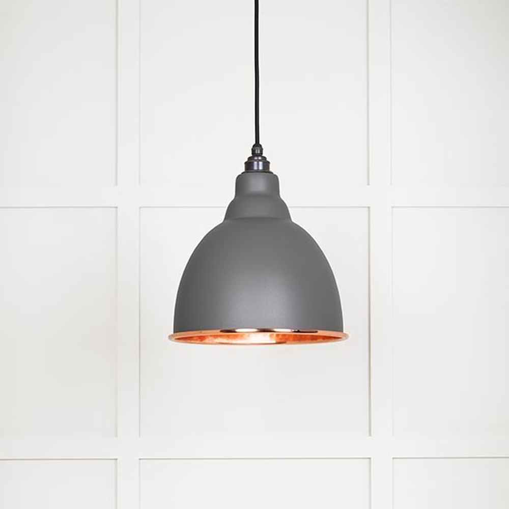 49500BL • 260mm • Hammered Copper & Bluff • From The Anvil Brindley Pendant