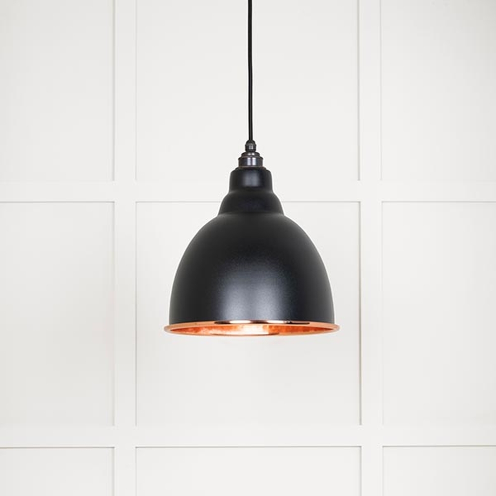 49500EB • 260mm • Hammered Copper & Elan Black • From The Anvil Brindley Pendant