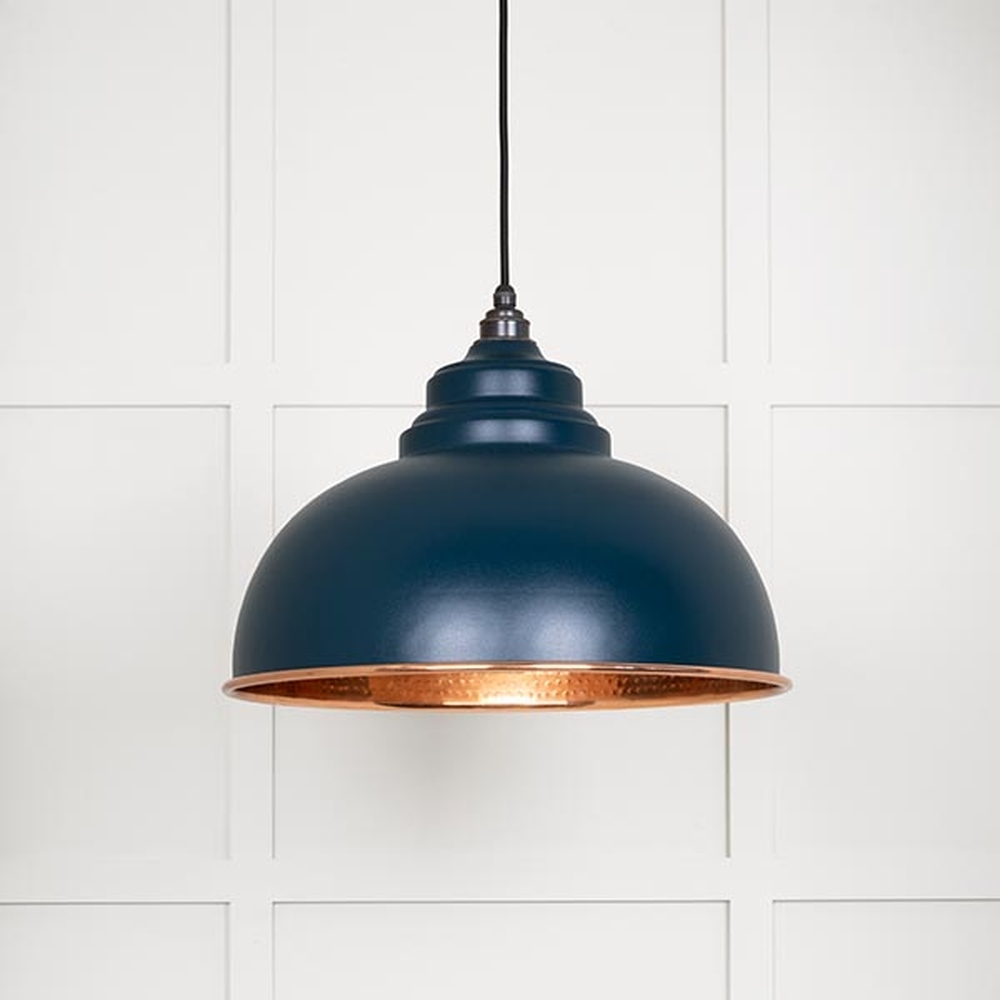 49501DU • 400mm • Hammered Copper & Dusk • From The Anvil Harborne Pendant