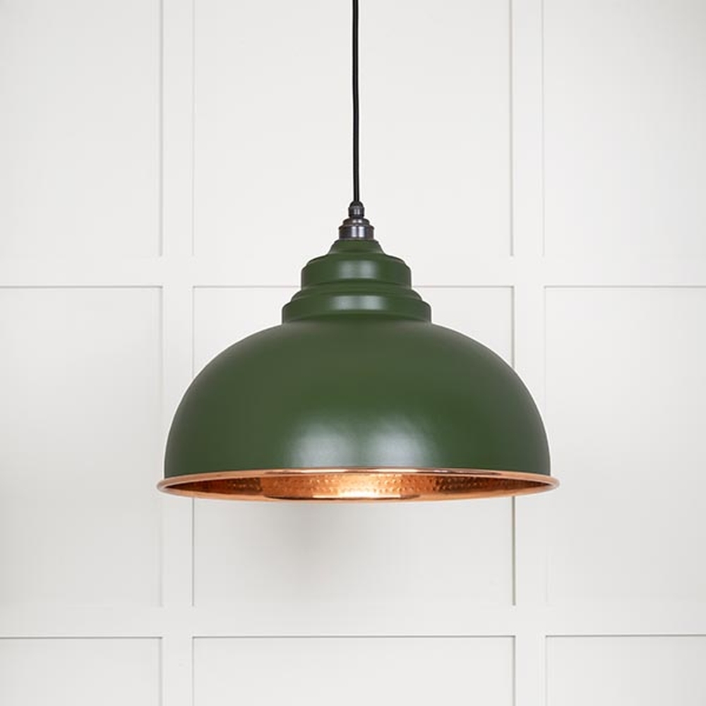 49501H • 400mm • Hammered Copper & Heath • From The Anvil Harborne Pendant