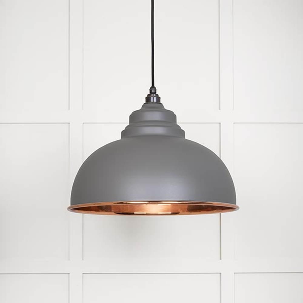 49501SBL • 400mm • Smooth Copper & Bluff • From The Anvil Harborne Pendant