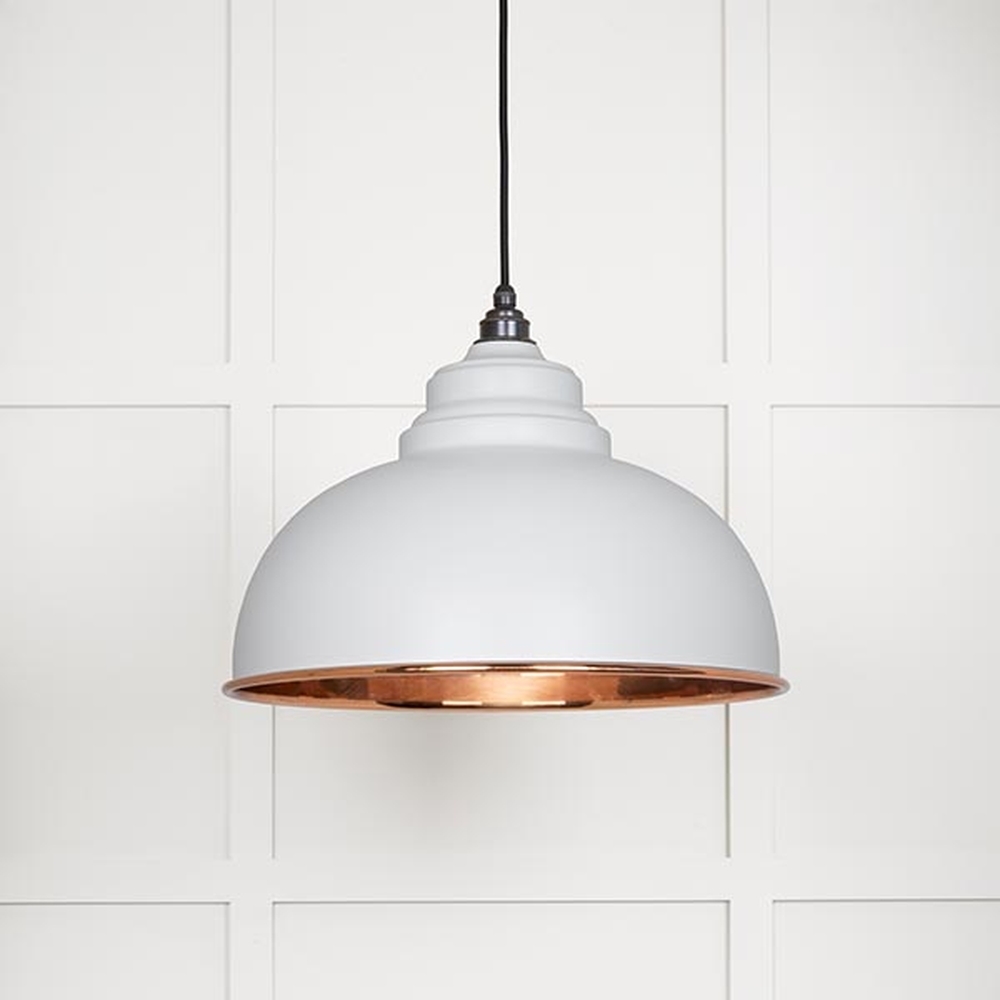 49501SF • 400mm • Smooth Copper & Flock • From The Anvil Harborne Pendant