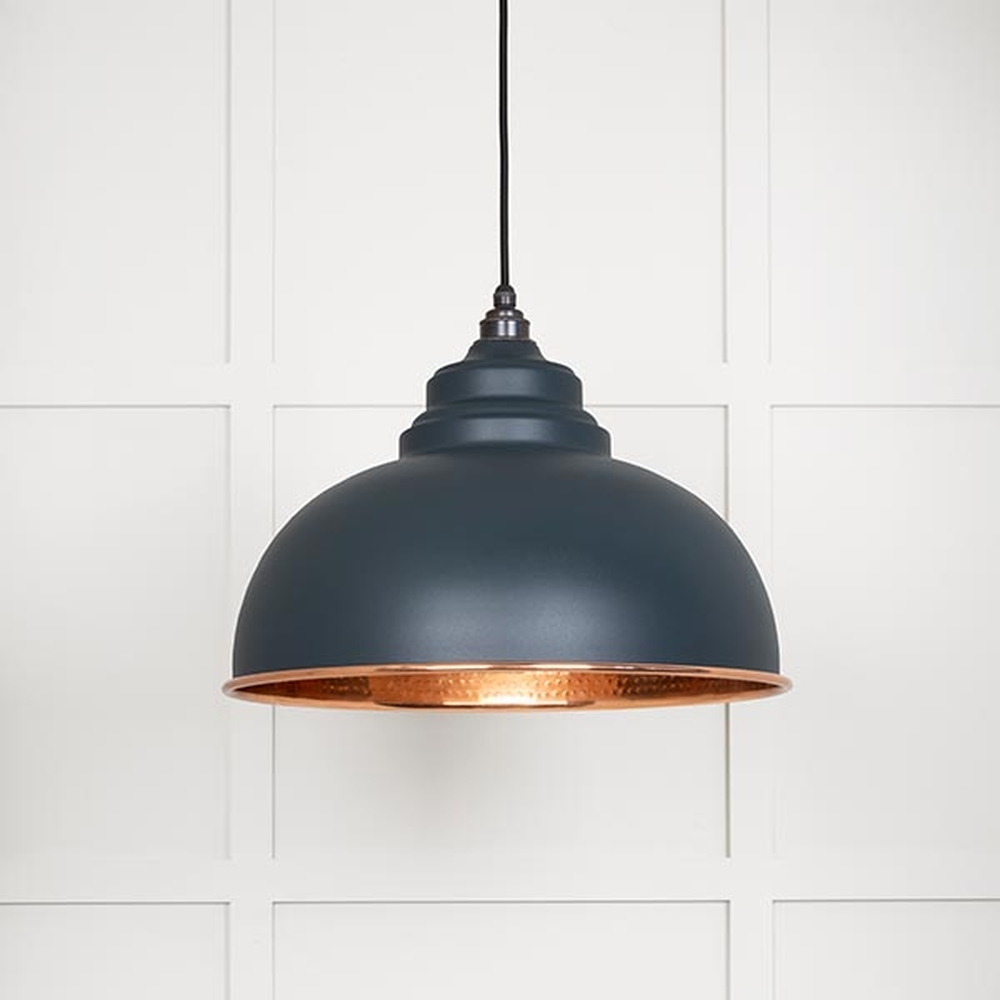 49501SO • 400mm • Hammered Copper & Soot • From The Anvil Harborne Pendant