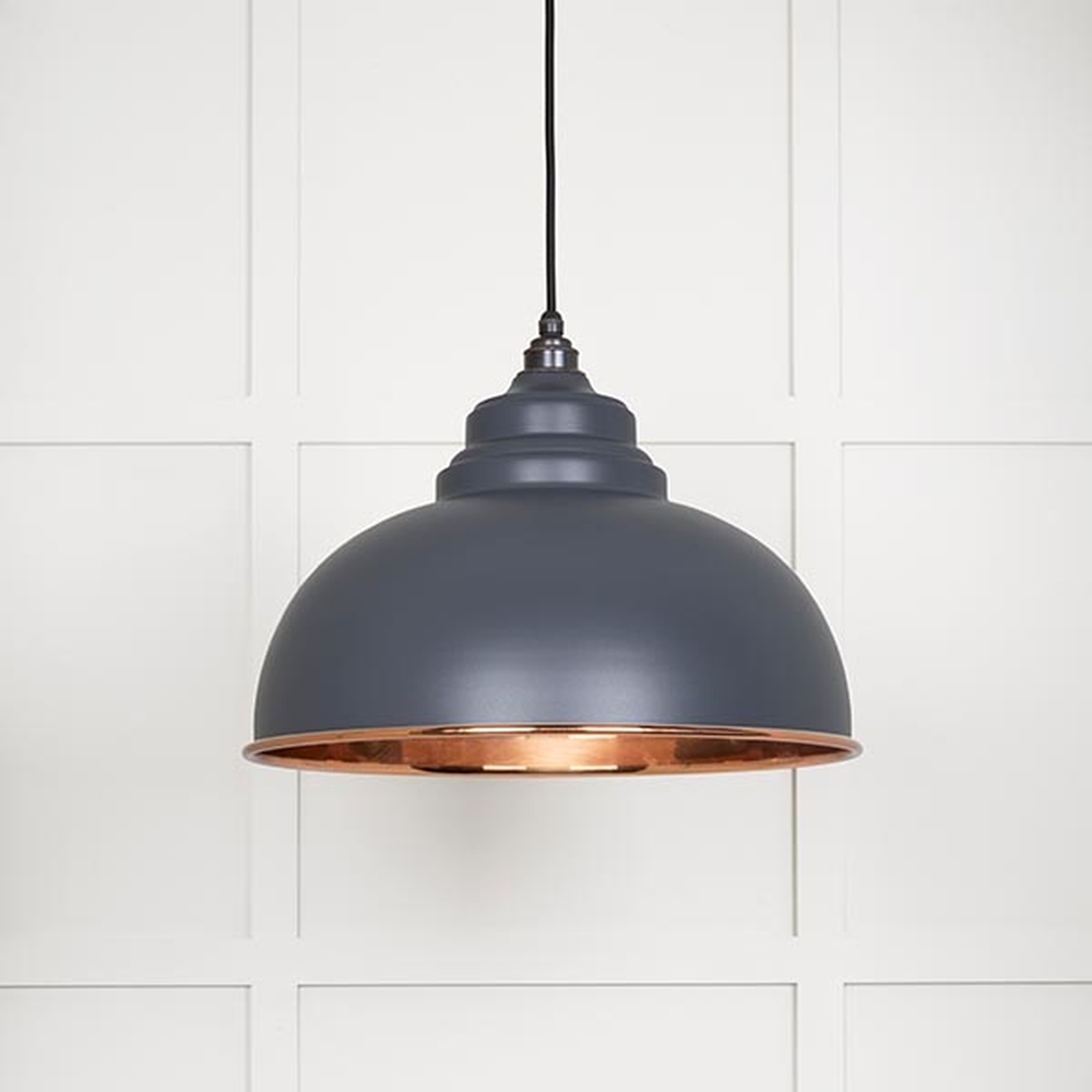 49501SSL • 400mm • Smooth Copper & Slate • From The Anvil Harborne Pendant