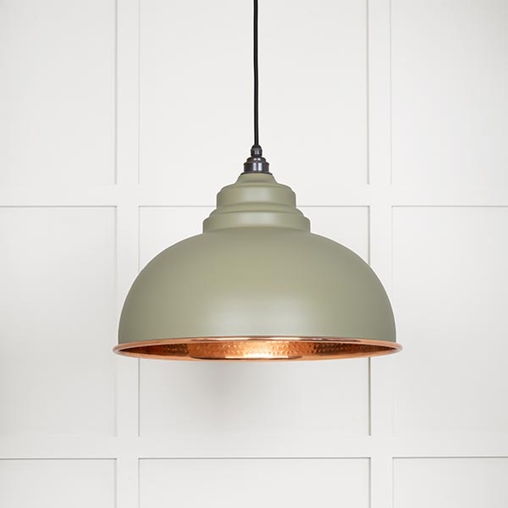 49501TU • 400mm • Hammered Copper & Tump • From The Anvil Harborne Pendant