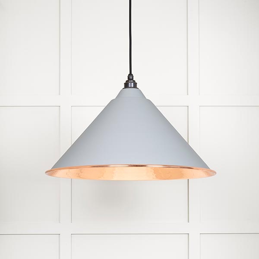 49503BI • 510mm • Hammered Copper & Birch • From The Anvil Hockley Pendant