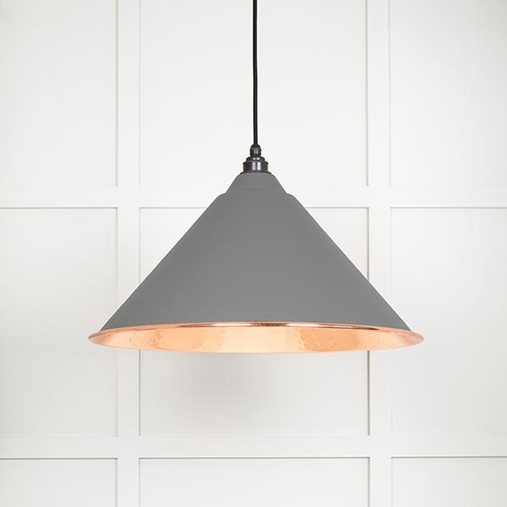 49503BL • 510mm • Hammered Copper & Bluff • From The Anvil Hockley Pendant