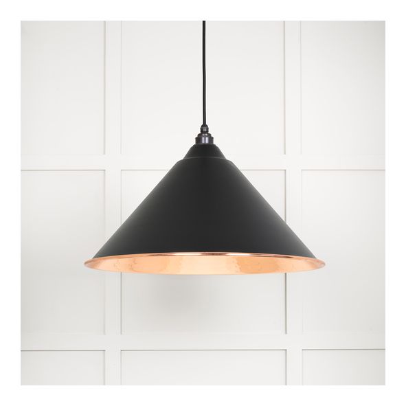 49503EB  510mm  Hammered Copper & Elan Black  From The Anvil Hockley Pendant