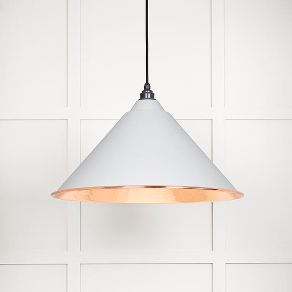 49503F • 510mm • Hammered Copper & Flock • From The Anvil Hockley Pendant