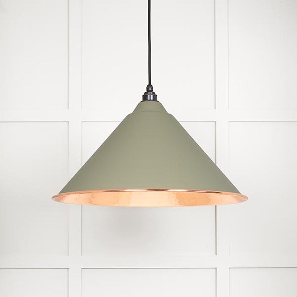 49503TU • 510mm • Hammered Copper & Tump • From The Anvil Hockley Pendant