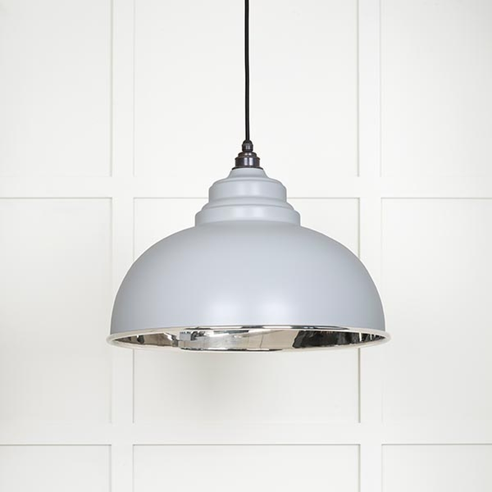 49505BI • 400mm • Smooth Nickel & Birch • From The Anvil Harborne Pendant