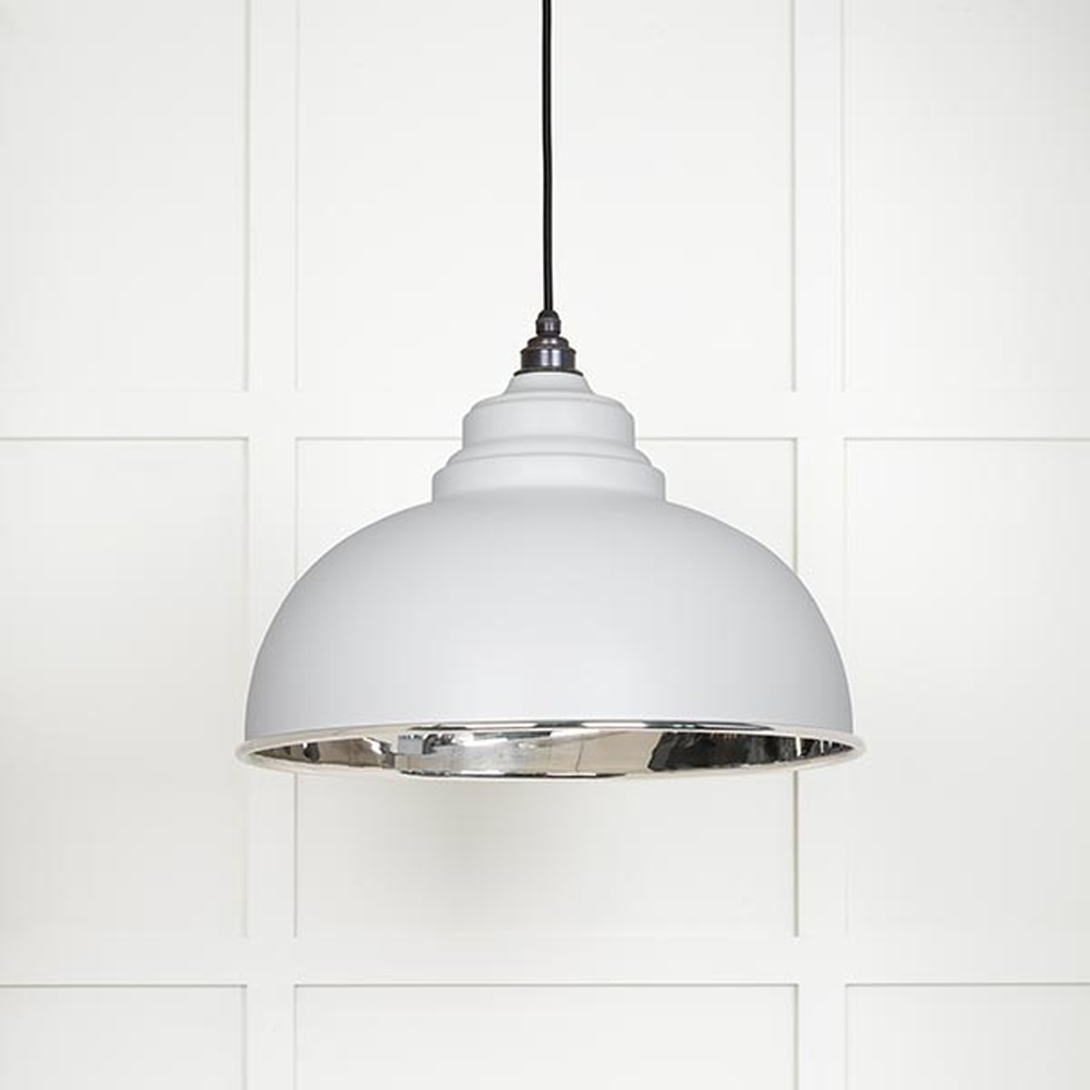 49505F • 400mm • Smooth Nickel & Flock • From The Anvil Harborne Pendant