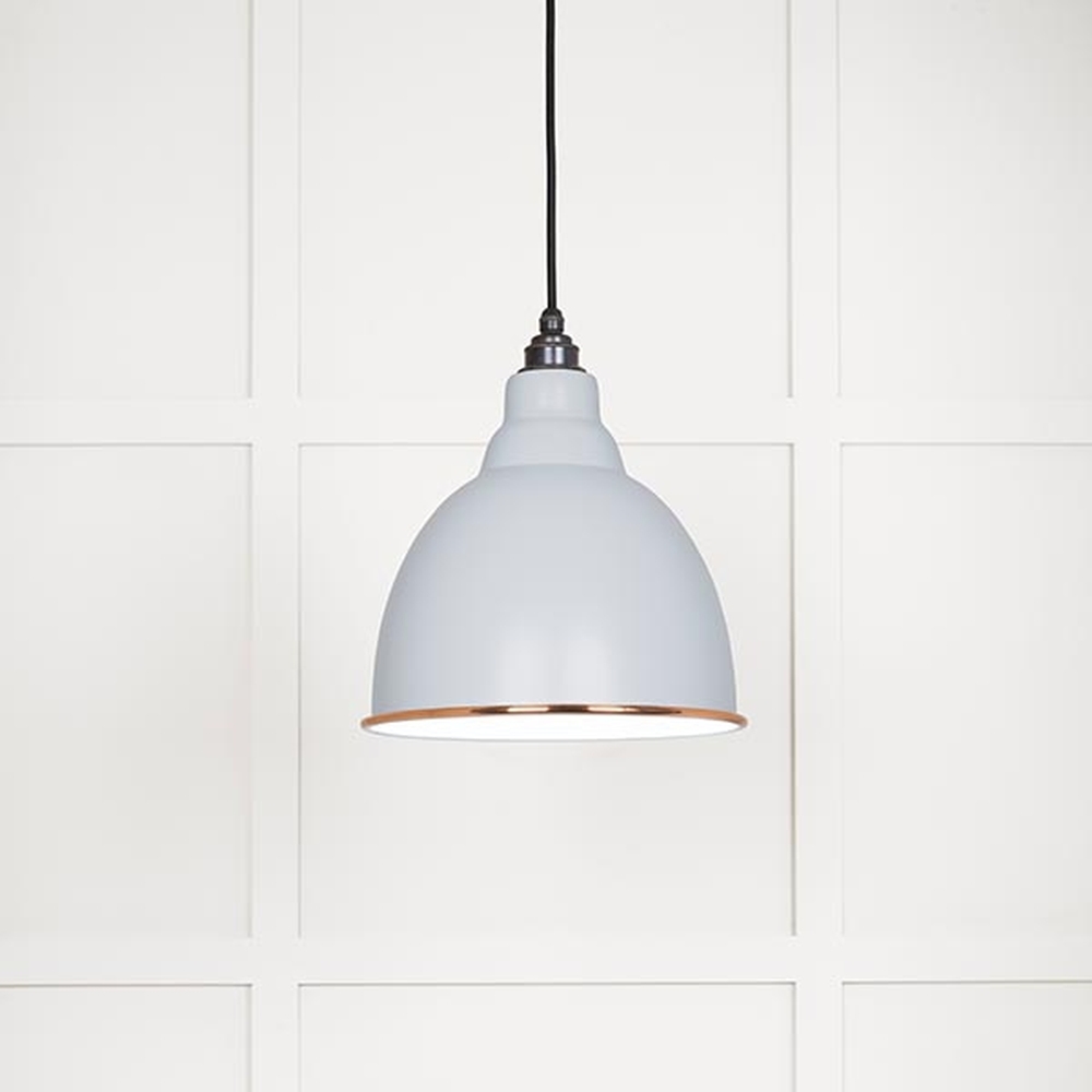 49507BI • 260mm • White Gloss & Birch • From The Anvil Brindley Pendant