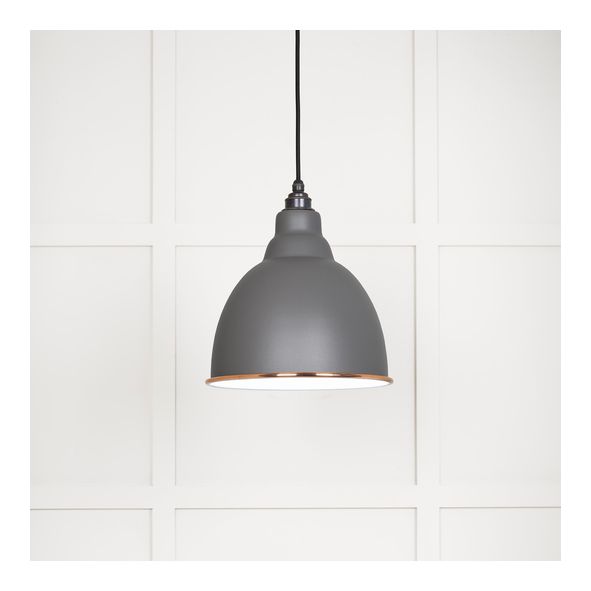 49507BL  260mm  White Gloss & Bluff  From The Anvil Brindley Pendant