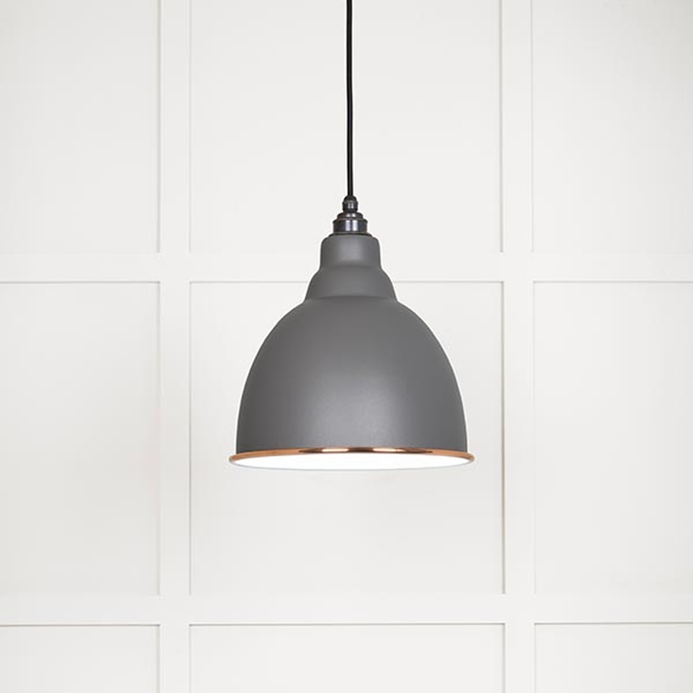 49507BL • 260mm • White Gloss & Bluff • From The Anvil Brindley Pendant