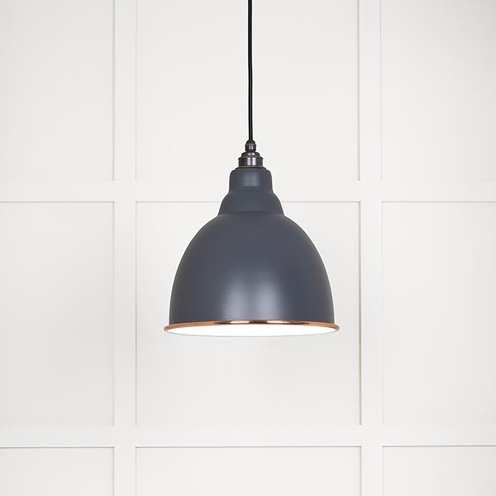 49507SL • 260mm • White Gloss & Slate • From The Anvil Brindley Pendant