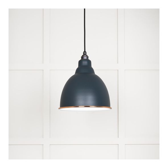 49507SO  260mm  White Gloss & Soot  From The Anvil Brindley Pendant