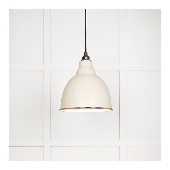 49507TE  260mm  White Gloss & Teasel  From The Anvil Brindley Pendant