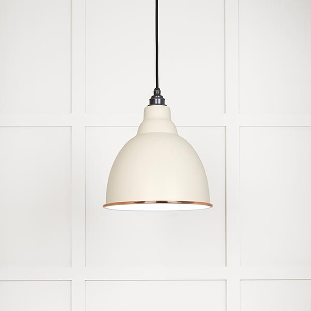 49507TE • 260mm • White Gloss & Teasel • From The Anvil Brindley Pendant