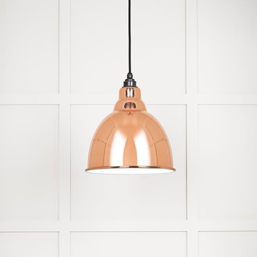 49507 • 260mm • White Gloss & Copper • From The Anvil Brindley Pendant