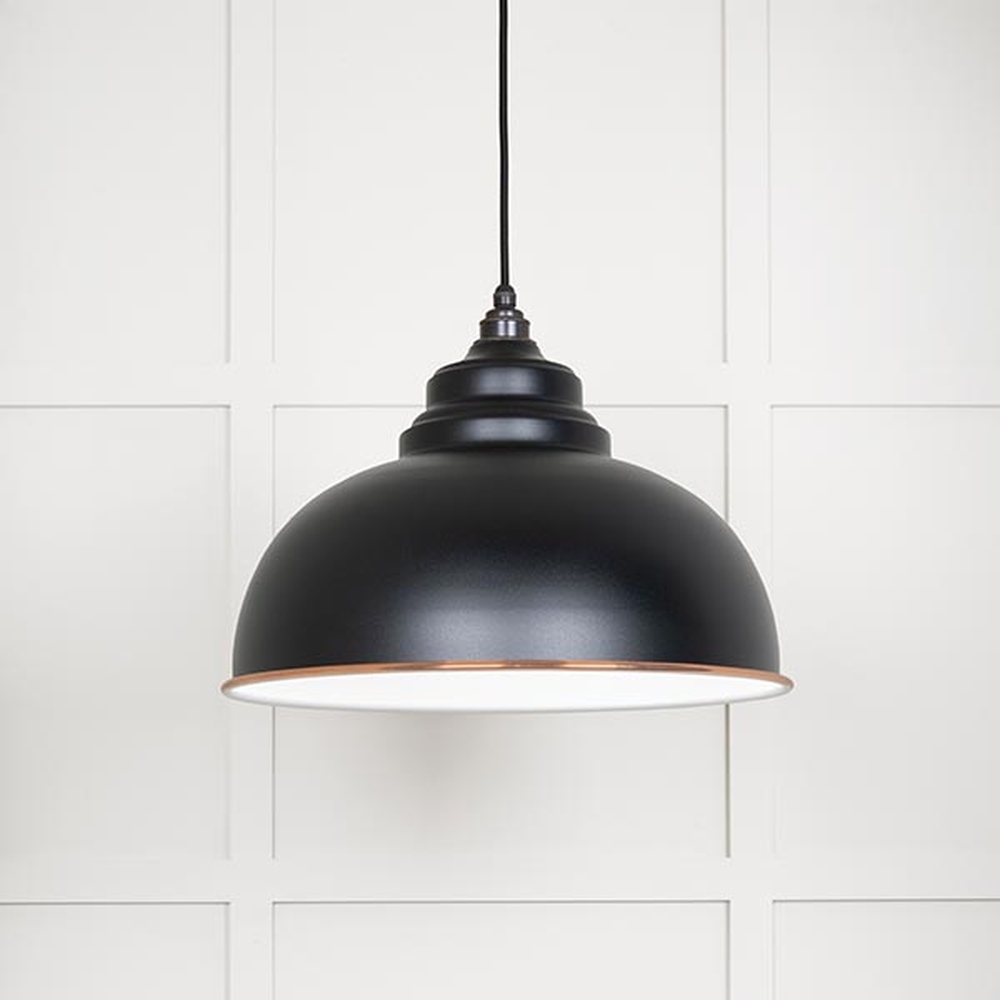 49508EB • 400mm • White Gloss & Elan Black • From The Anvil Harborne Pendant