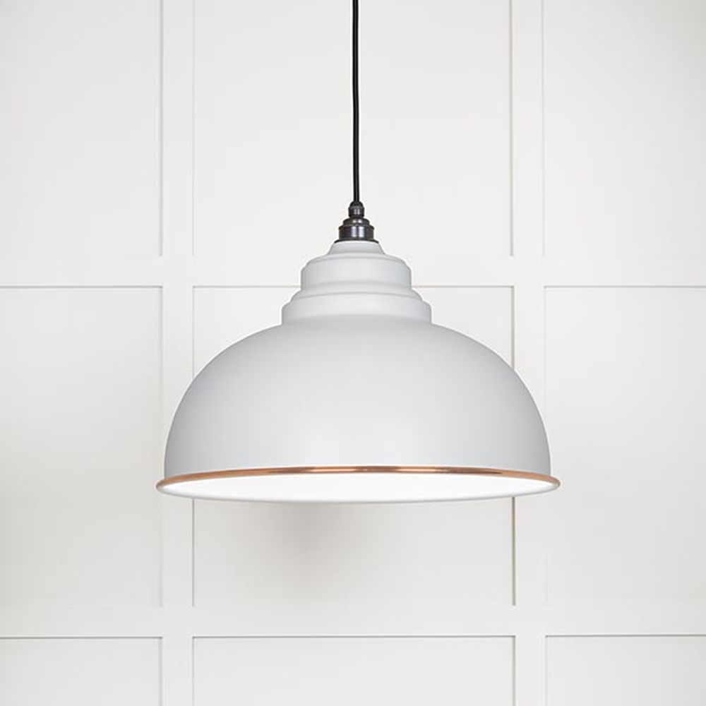 49508F • 400mm • White Gloss & Flock • From The Anvil Harborne Pendant