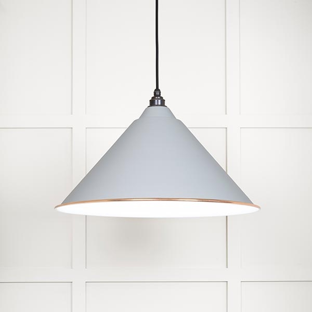 49510BI • 510mm • White Gloss & Birch • From The Anvil Hockley Pendant