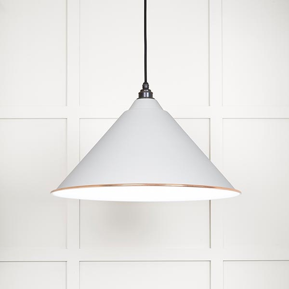 49510F • 510mm • White Gloss & Flock • From The Anvil Hockley Pendant