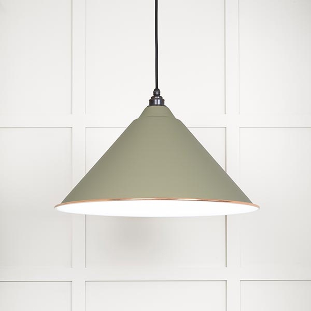 49510TU • 510mm • White Gloss & Tump • From The Anvil Hockley Pendant