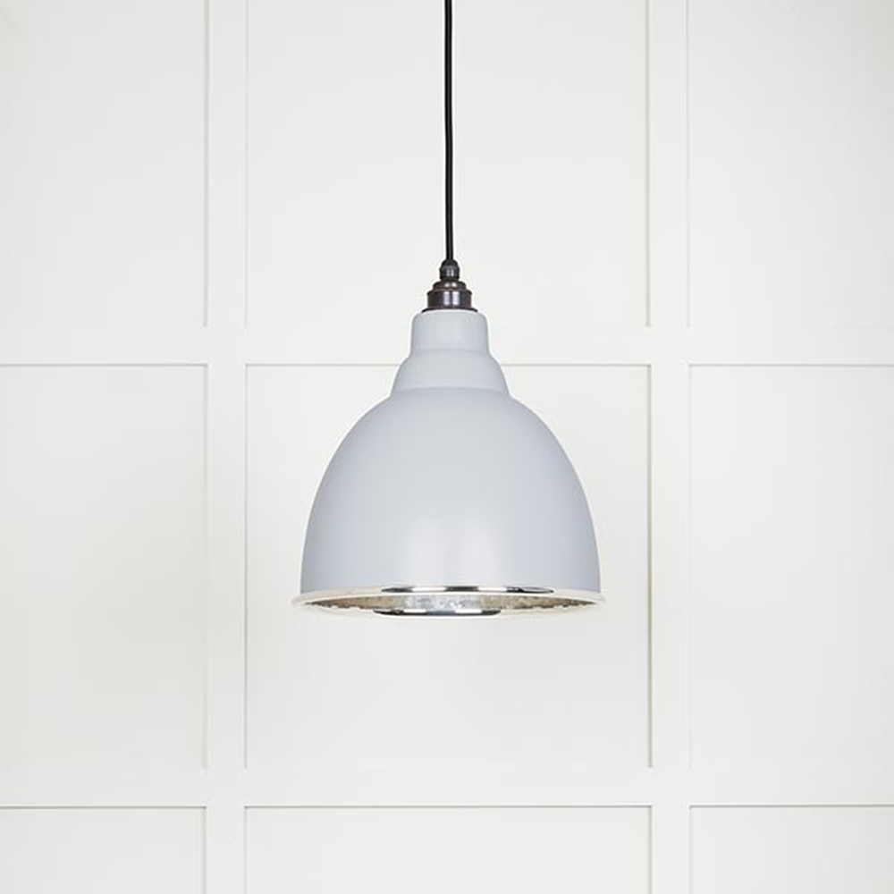 49511BI • 260mm • Hammered Nickel & Birch • From The Anvil Brindley Pendant