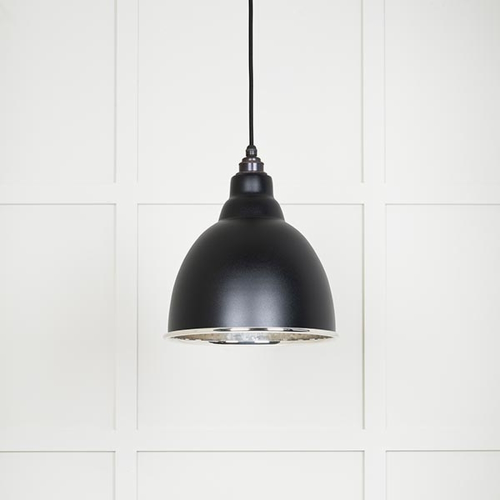 49511EB • 260mm • Hammered Nickel & Elan Black • From The Anvil Brindley Pendant