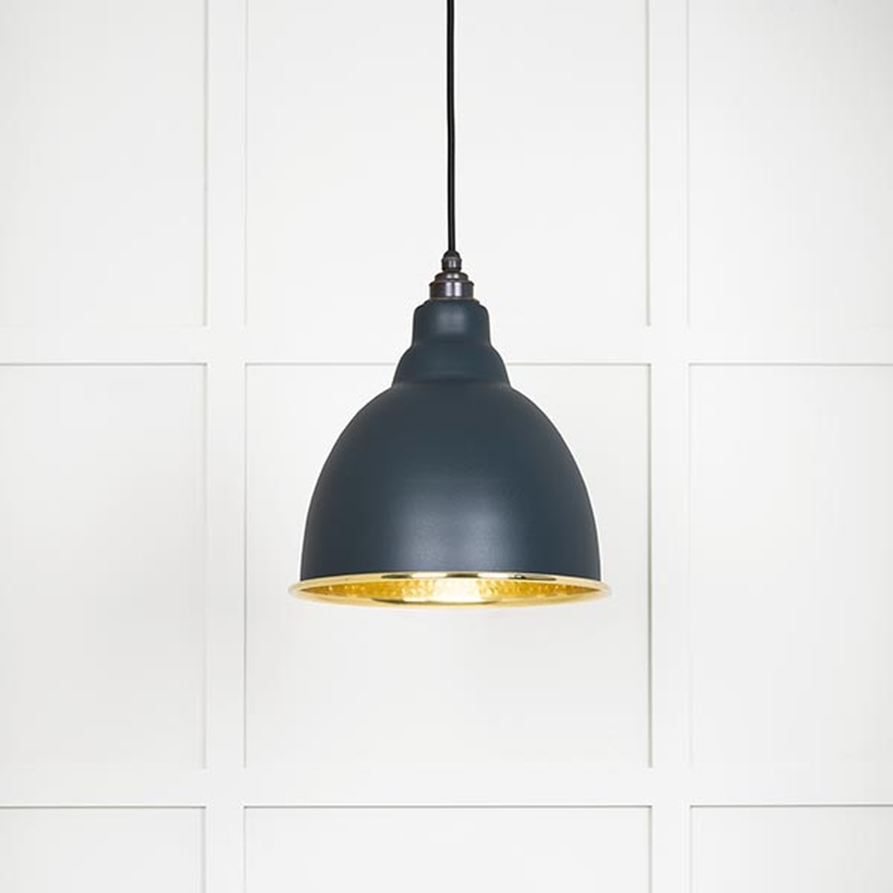 49517SO • 260mm • Hammered Brass & Soot • From The Anvil Brindley Pendant