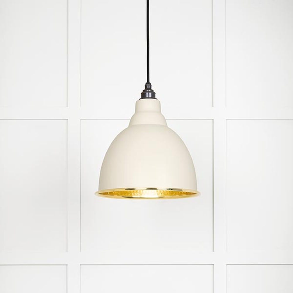 49517TE • 260mm • Hammered Brass & Teasel • From The Anvil Brindley Pendant