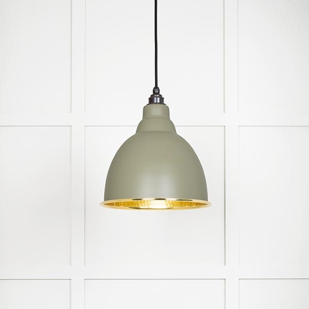 49517TU • 260mm • Hammered Brass & Tump • From The Anvil Brindley Pendant